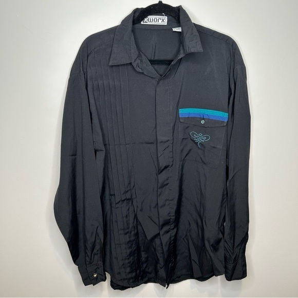 Xworx men’s black western button down size large - Picture 1 of 10
